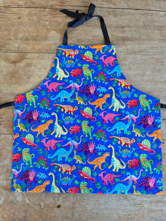 Children's Dinosaurs - blue fabric