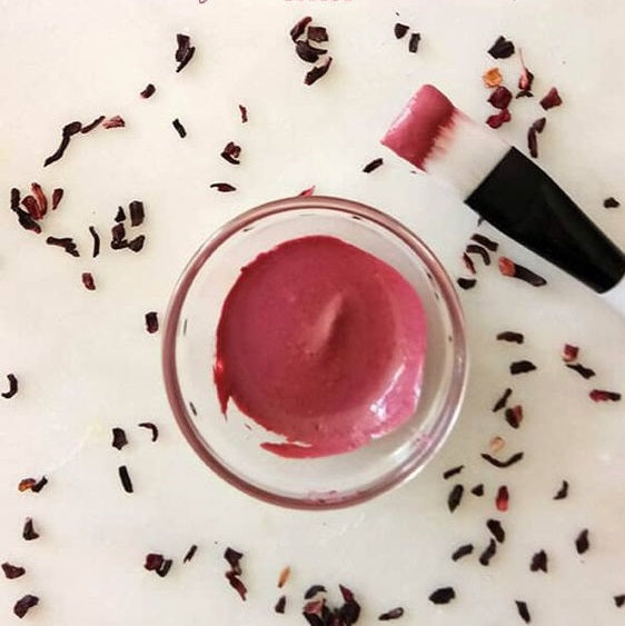 Clay Face Mask - Hibiscus and White Kaolin Clay Mask